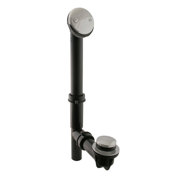 Westbrass Black 1-1/2" Tubular Tip Toe Bath Waste in Satin Nickel 593144-07